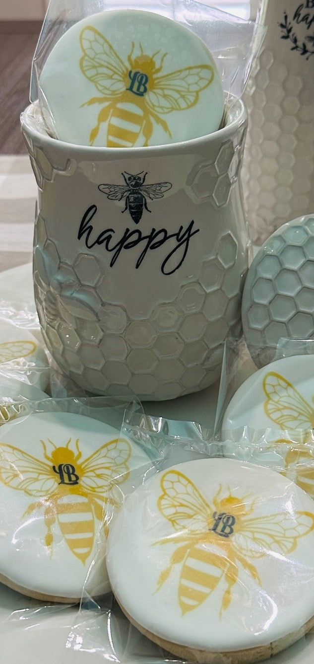 Bee Happy Cookie Jar, 6 Cookies