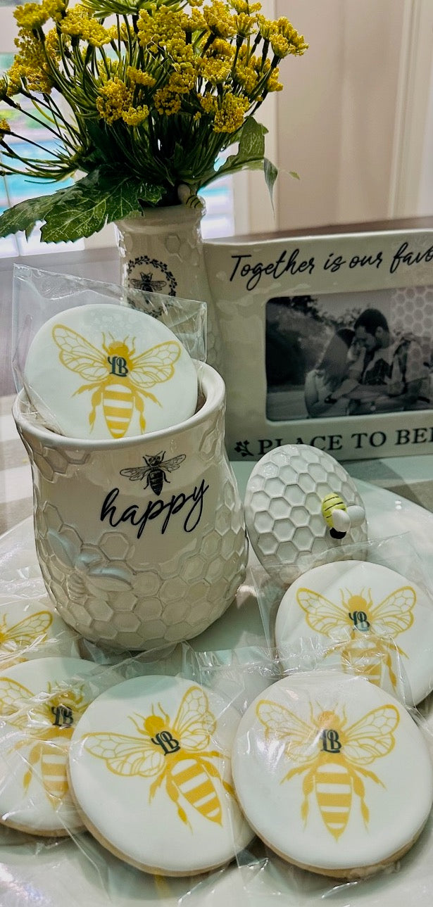 Bee Happy Cookie Jar, 6 Cookies