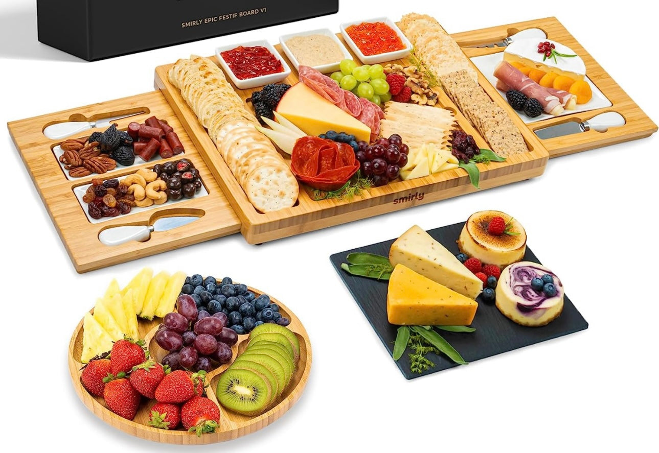 Personalized Charcutier Board with Fruit Tray.