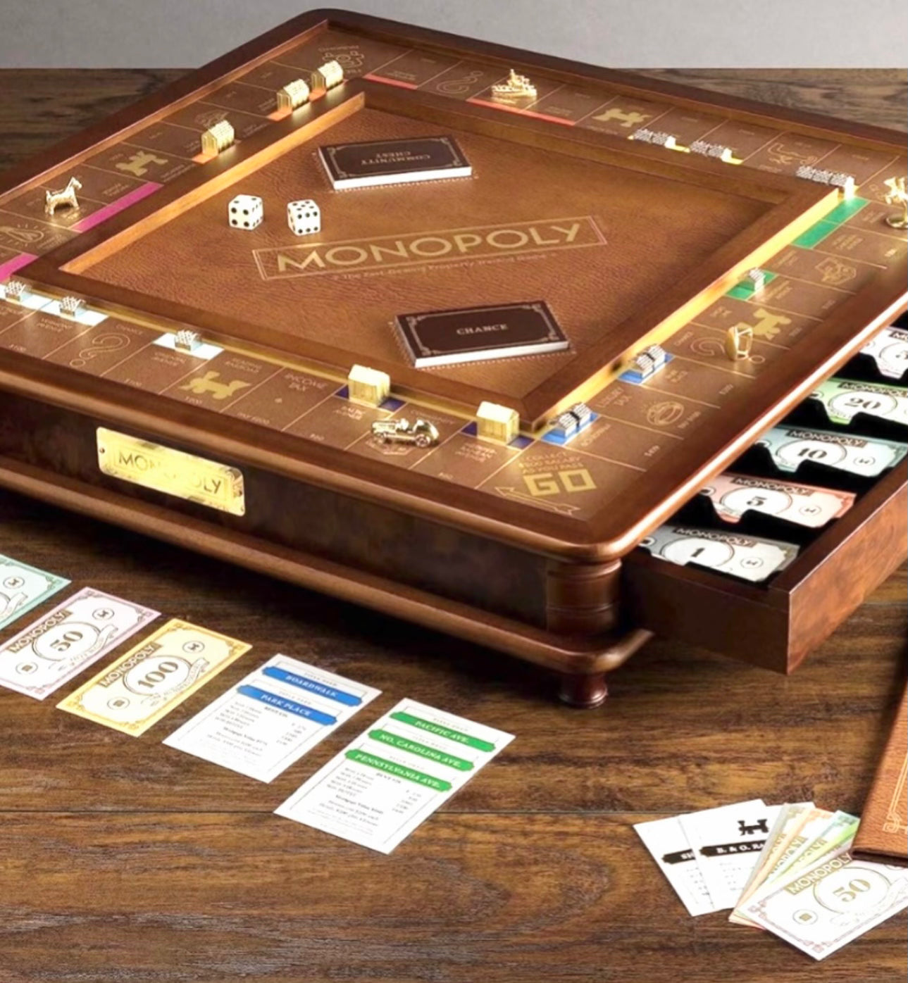 Personalized Luxury Wooden Monopoly Game