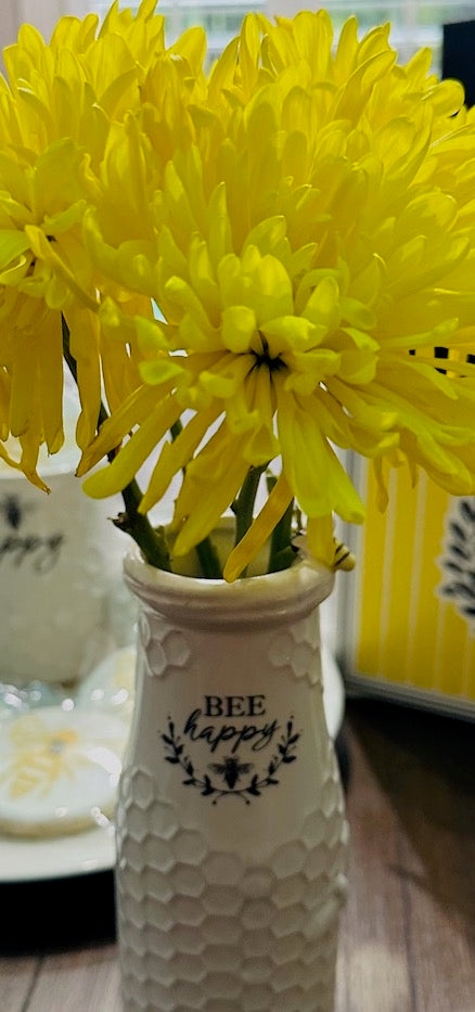 Bee Happy Flower Vase